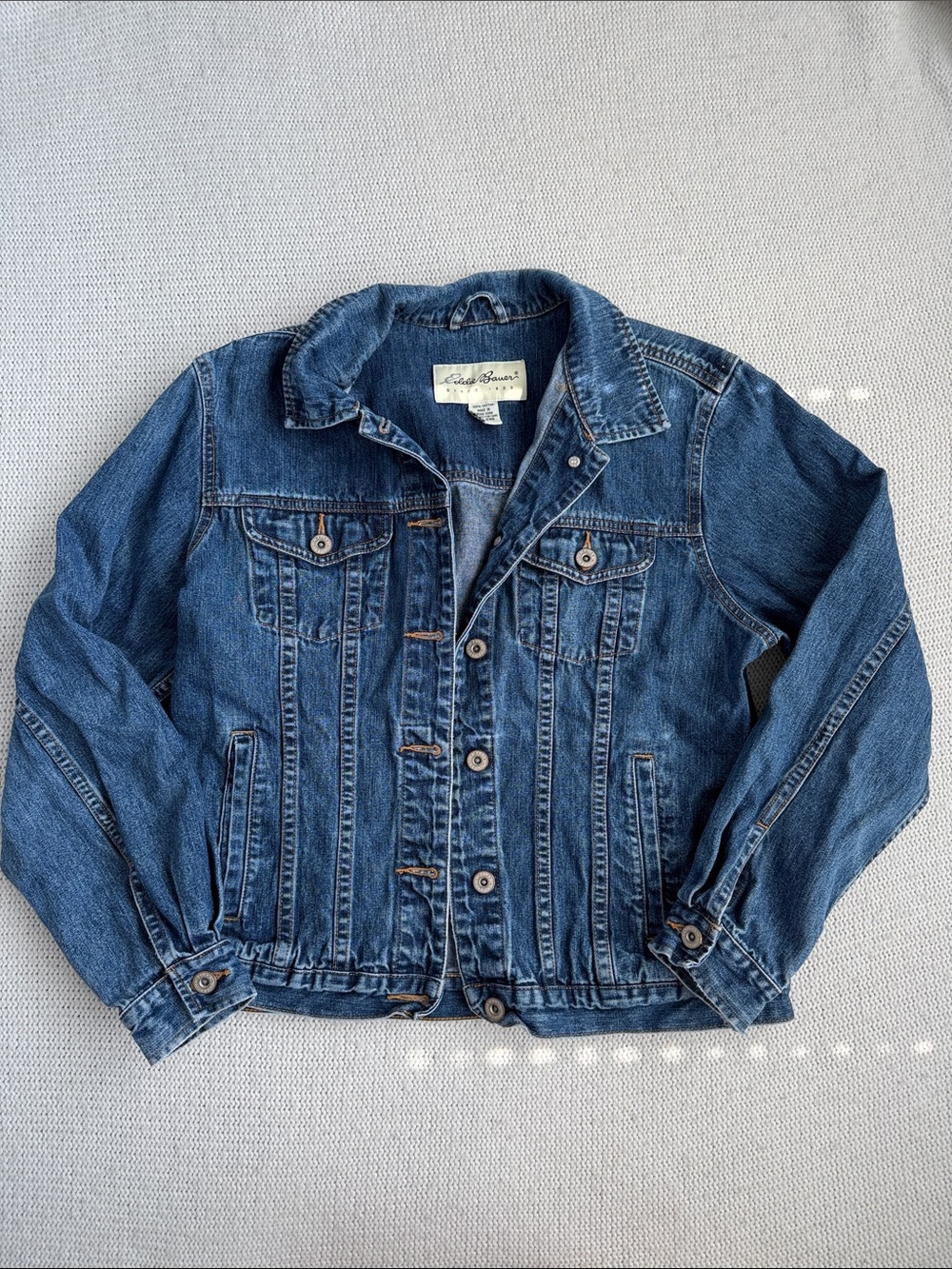 Eddie Bauer 100% Cotton Denim Jacket Size Medium